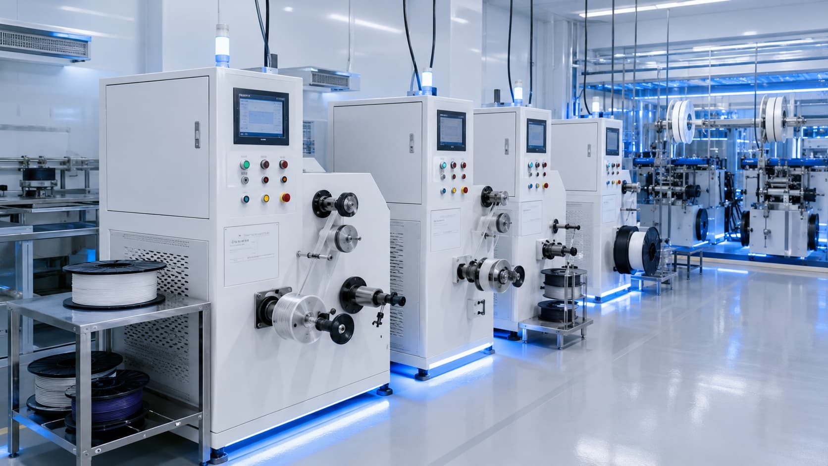 Factory production support for FDM filament manufacturing